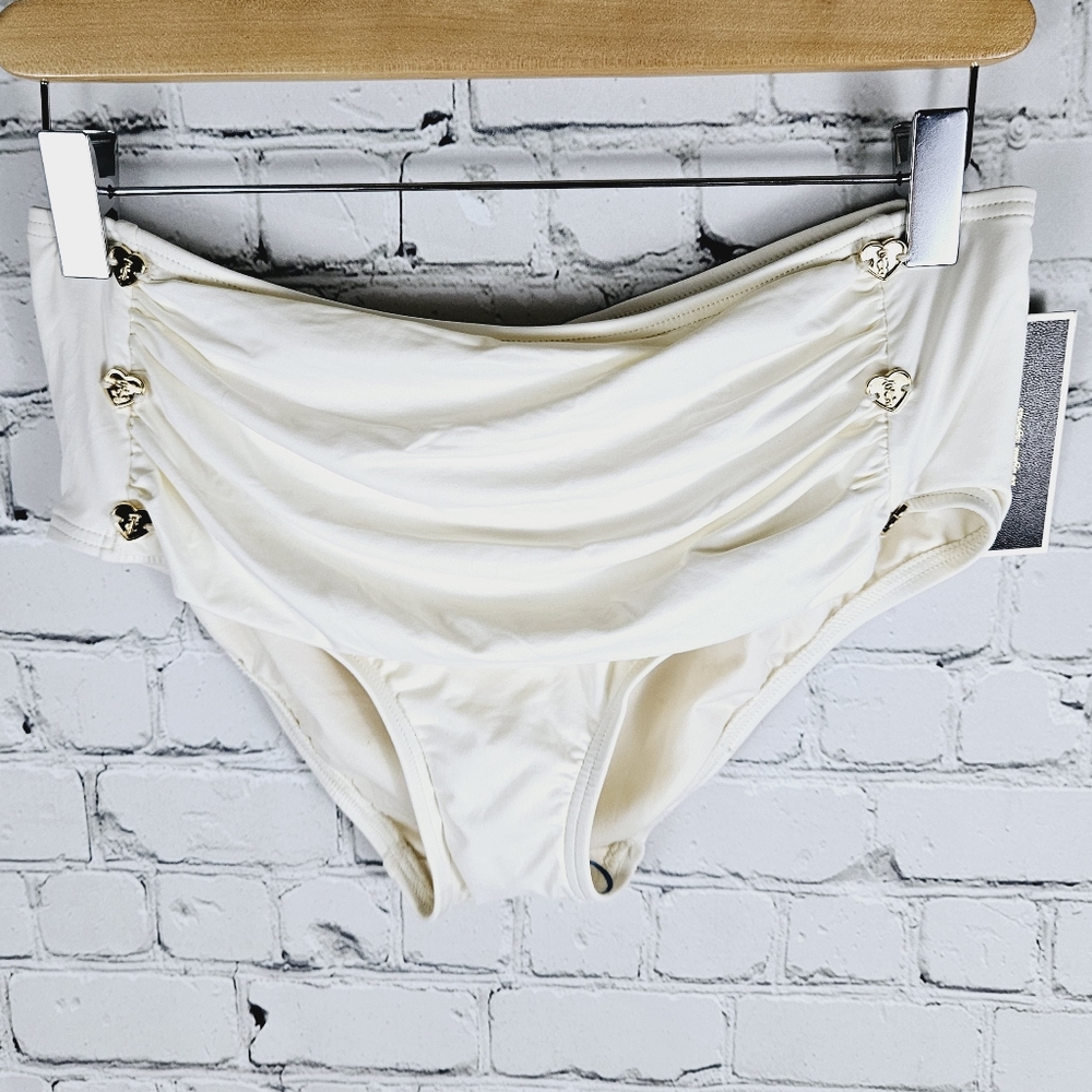 JUICY COUTURE | button sheath ruched bikini swim bathing suit bottoms